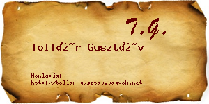 Tollár Gusztáv névjegykártya